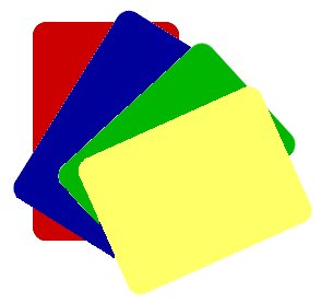 Cut cards are found in a variety of colors