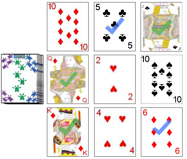 Layout in the game Elevens