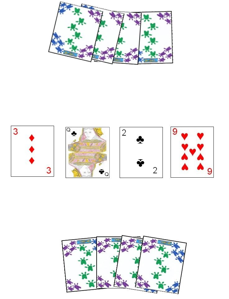An example of the initial layout for the card game Cassino