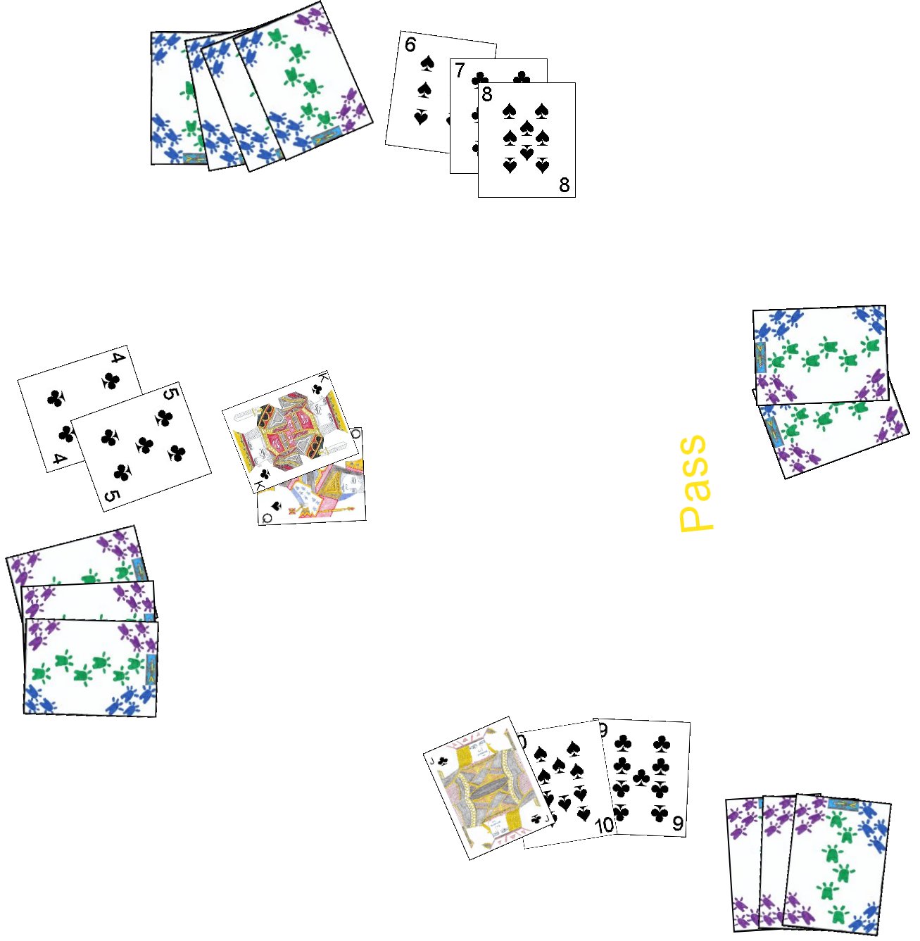 A Sequence being played in the card game Comet