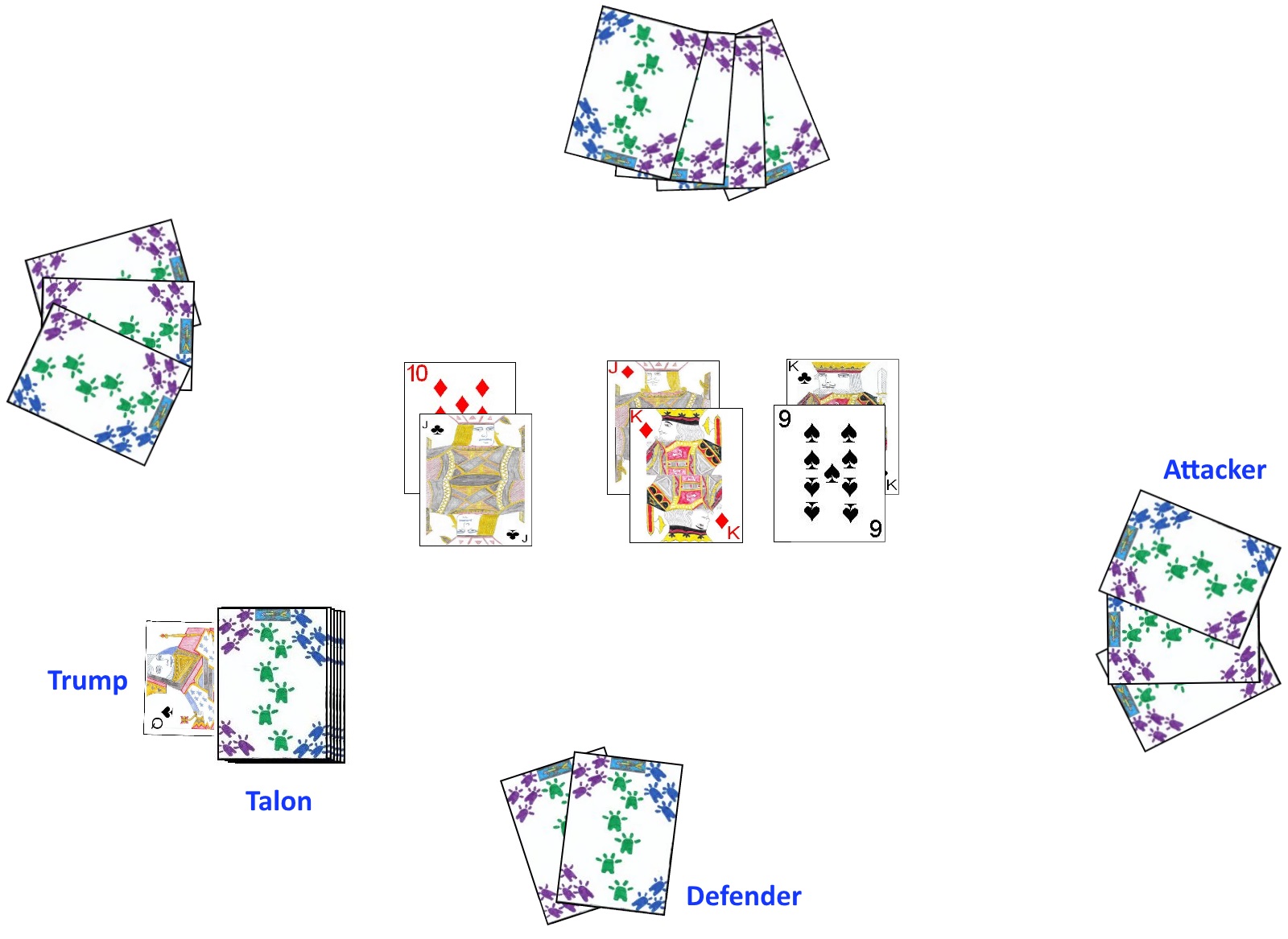 durak cats 2 player card game