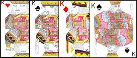 The four kings in a standard pack of cards