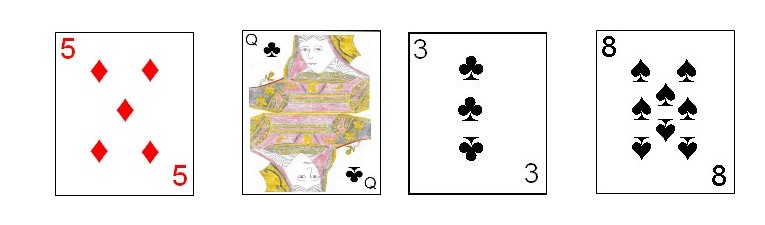 An eight in the hand could capture three cards from the board