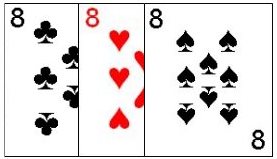 Three cards of the same denomination