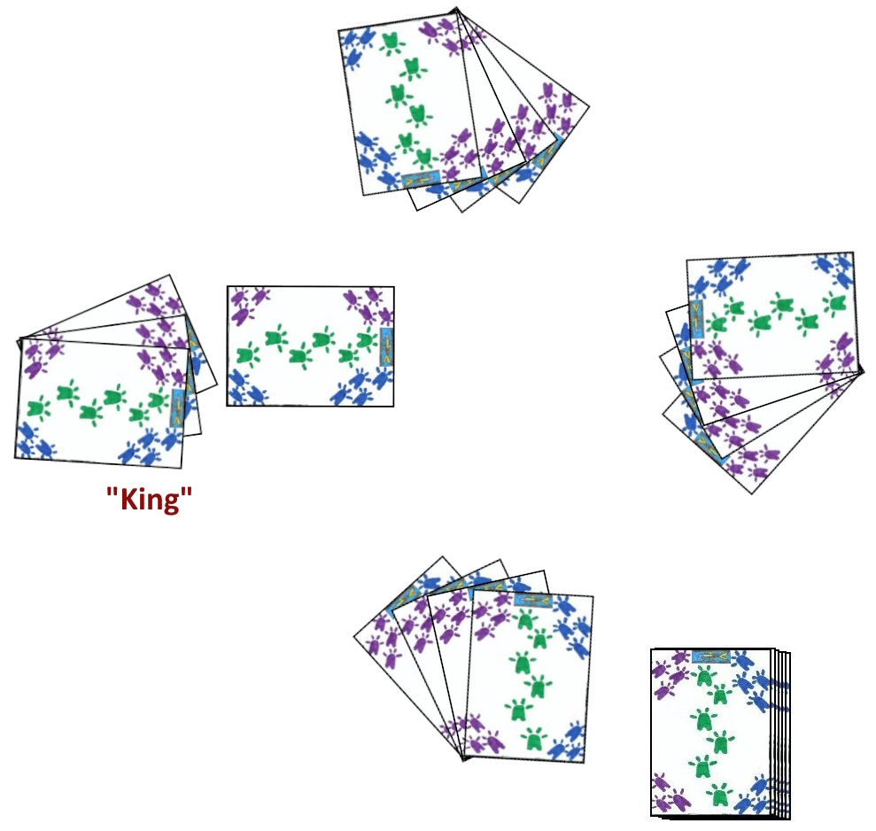 Example deal in Four Player Mariáš