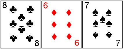 Three cards in same suit combination
