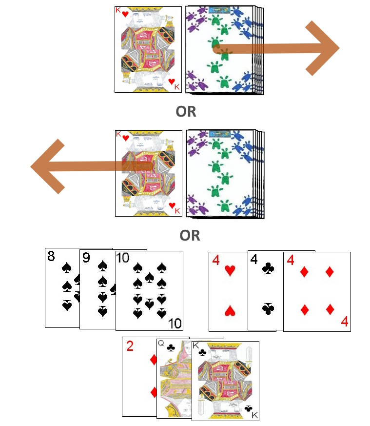 Options for a player's turn in Bing Rummy