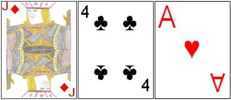 Three card total to fifteen combination
