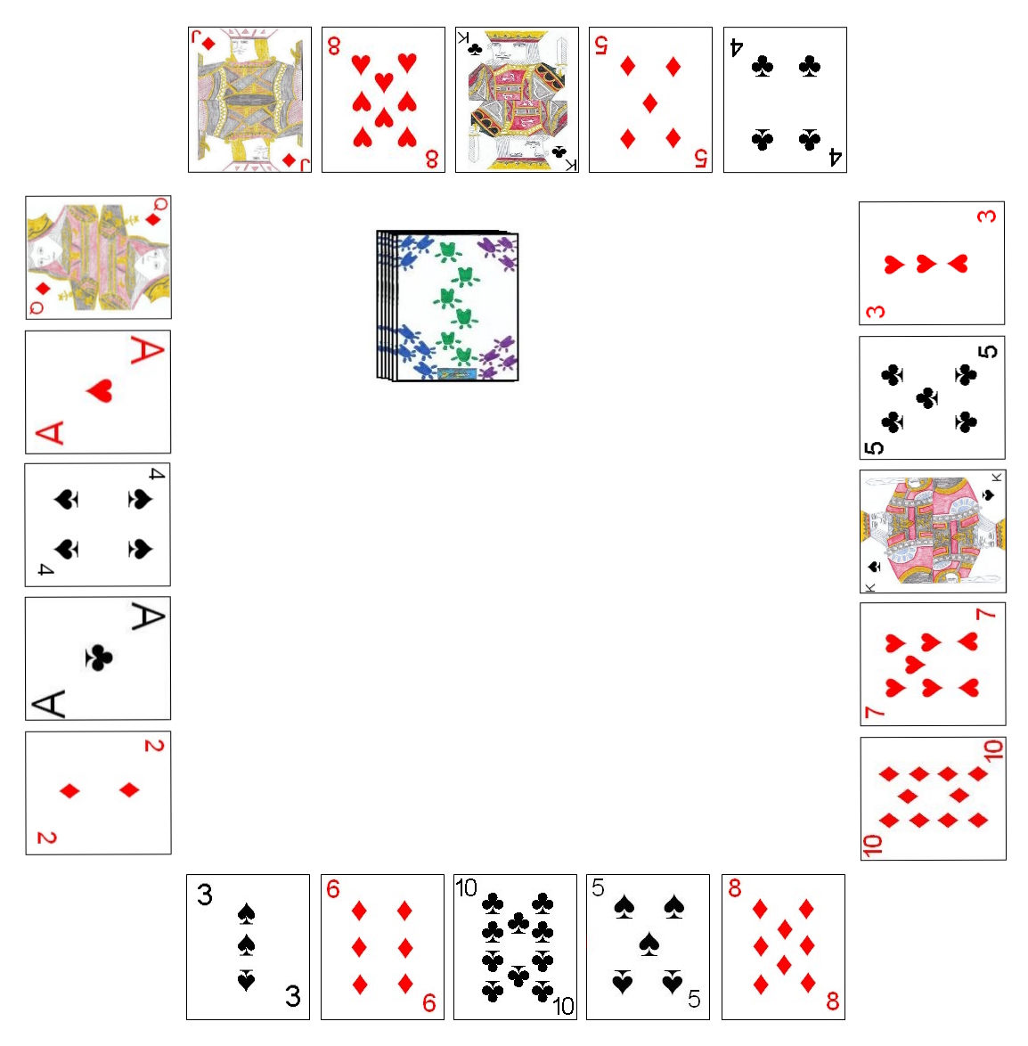 Example four player game of Card Bingo