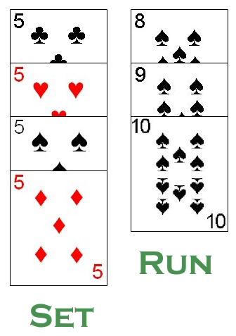 Example of legal melds in Czech Rummy