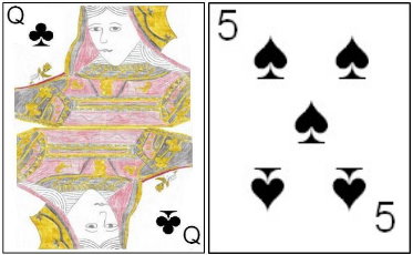 Two card total of fifteen combination