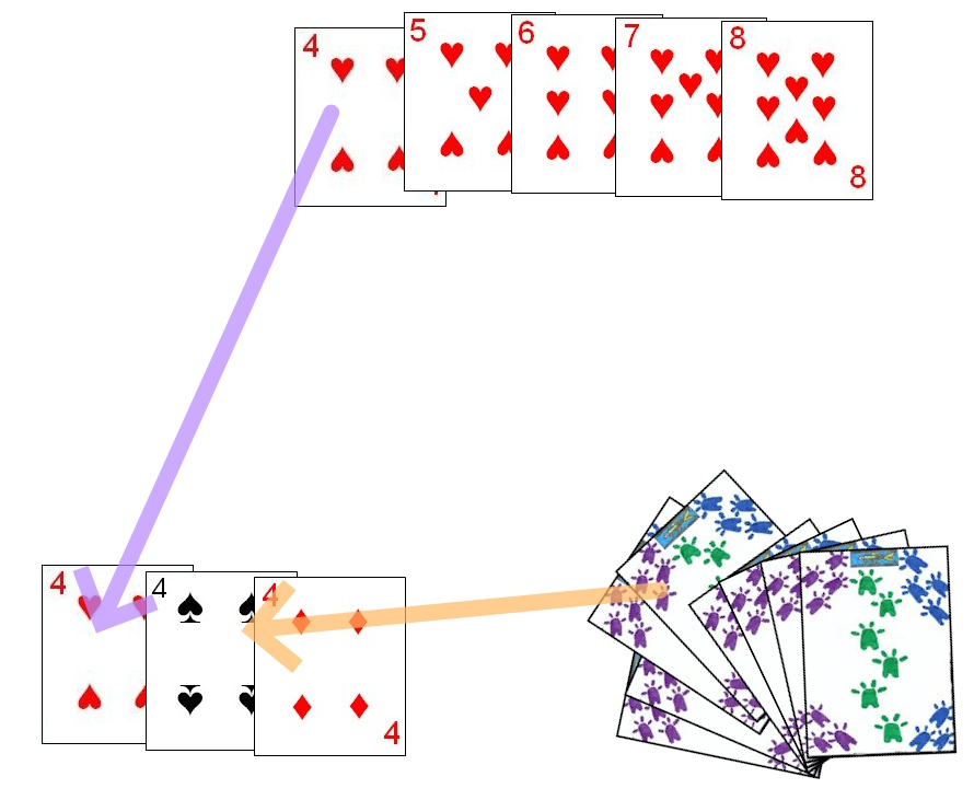 Stealing a card from an opponent's meld in Krambambuli