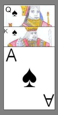The three highest ranking cards in the game Spades