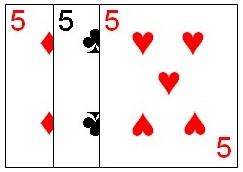 Combination consisting of three cards