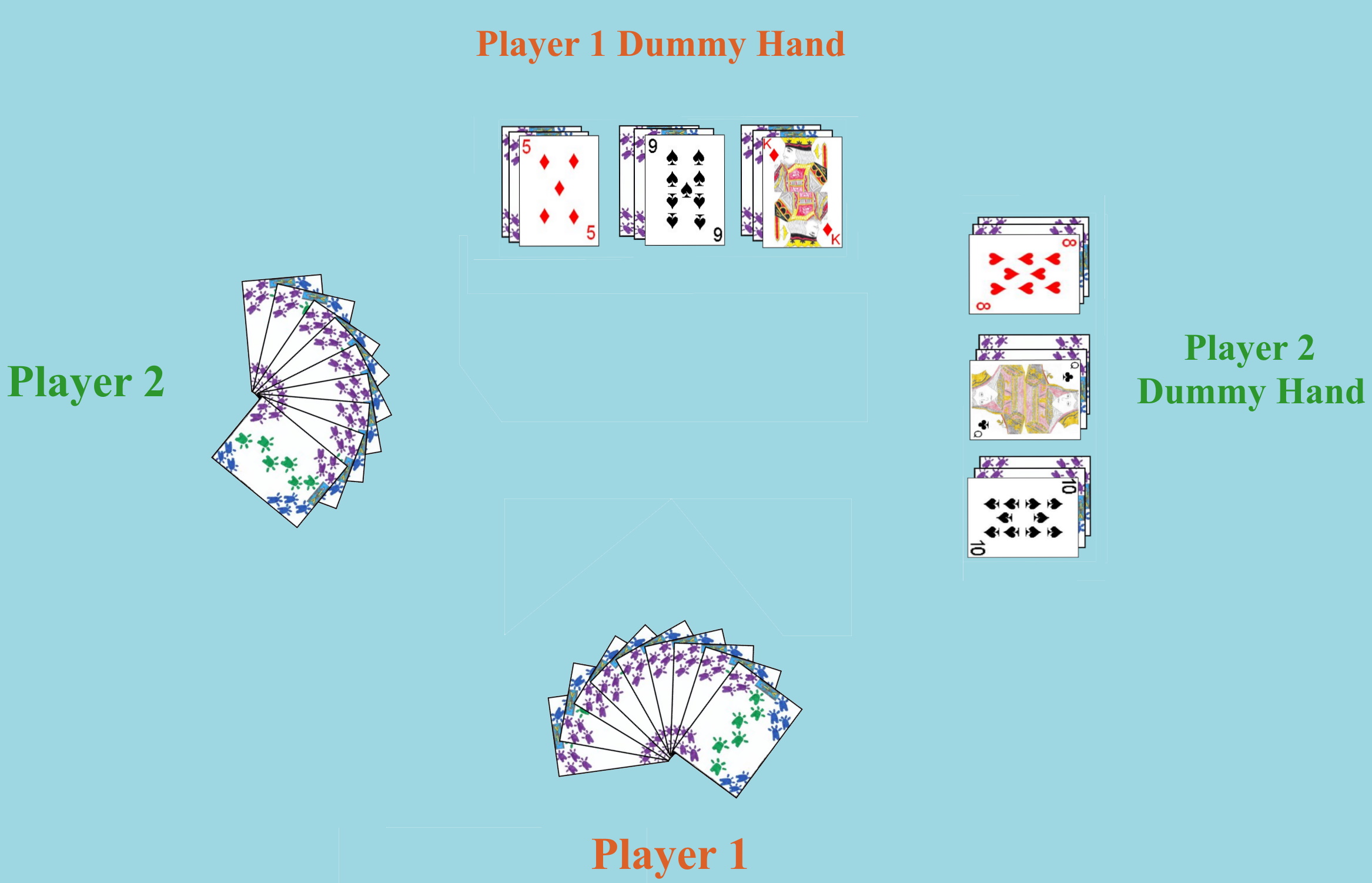 Sample deal in the two-player variant of 200
