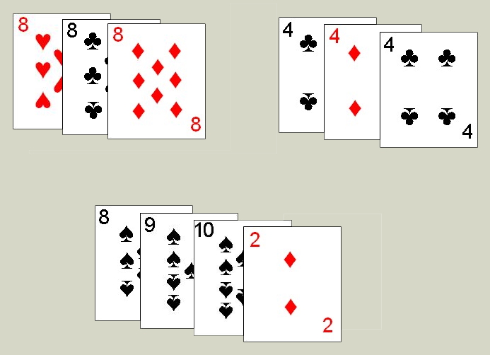 Example of eighth meld requirement in Twelve Step Rummy